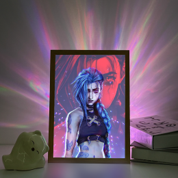 Arcane-Jinx Dark Red Neon Effect Anime-LED Light Painting