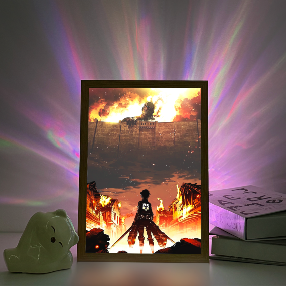 Attack on Titan-Eren Yeager Breach Fire&Smoke Scene-LED Light Attack on Titan-Eren Yeager Breach Fire&Smoke Scene-LED Light