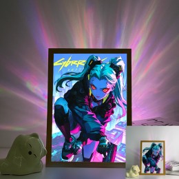 Cyberpunk Edgerunners-Rebecca Rooftop Gunfight Neon Scene