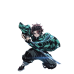 Demon Slayer-Tanjiro Kamado Water Moonlight Forest Scene
