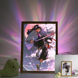 Demon Slayer - Yoriichi Crimson Moon & Sakura Anime Scene