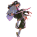 Demon Slayer - Yoriichi Crimson Moon & Sakura Anime Scene