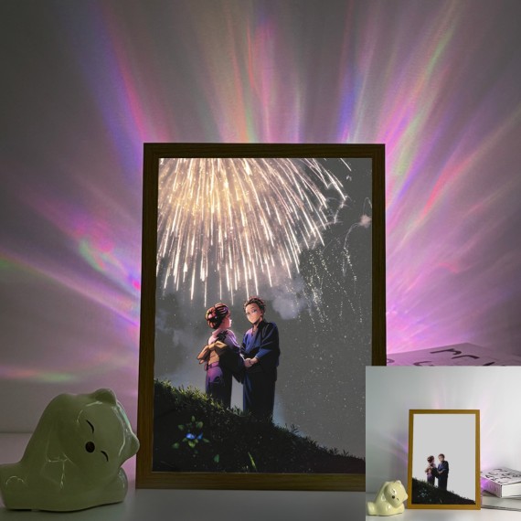 Demon Slayer - Tanjiro & Nezuko Fireworks Night Couple Scene Demon Slayer - Tanjiro & Nezuko Fireworks Night Couple Scene
