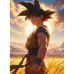Dragon Ball - Goku Golden Hour Grassland Anime Scene