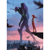 Neon Genesis Evangelion-Asuka&Unit-01 Sunset City Scene