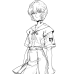 Neon Genesis Evangelion-Rei Ayanami School Uniform Scene