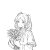 Frieren - Frieren & Himmel Blue Rose Bouquet Art