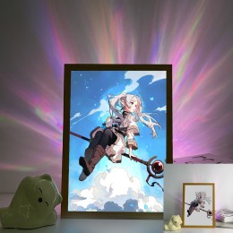 Frieren - Frieren Flying on Staff Cloudscape Art