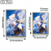 Frieren - Frieren with Fern & Stark Blue Flower Field Art